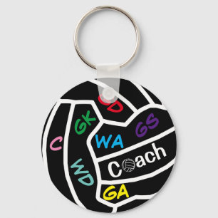 Porte-clés Positions du joueur Netball Coach