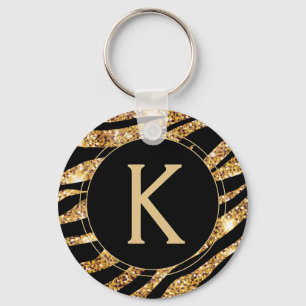 Porte-clés Poster de animal Monogramme Glam Or