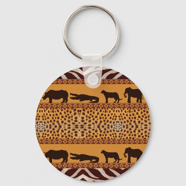 Porte-clés Poster de animal Motif Tribal Africain moderne (Recto)