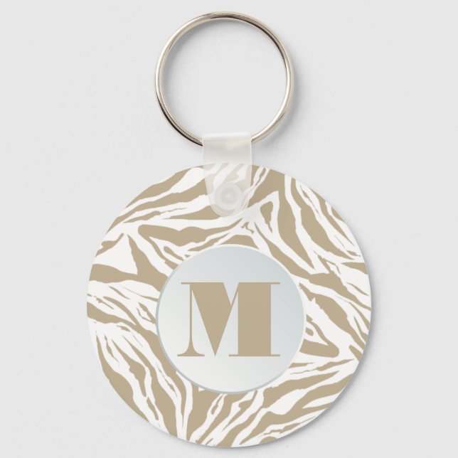 Porte-clés Poster de animal zèbre monogrammé (Recto)