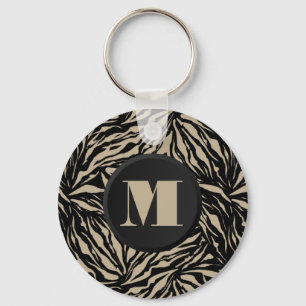 Porte-clés Poster de animal zèbre monogrammé