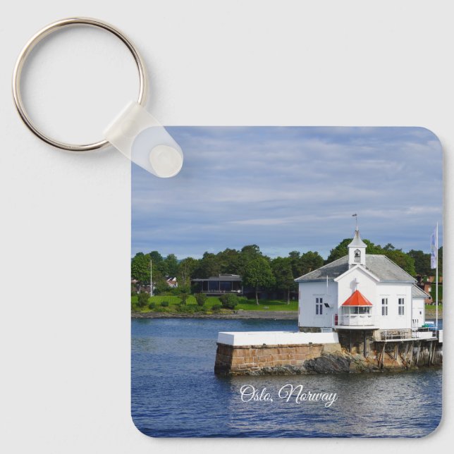 Porte-clés Poster du fjord d'Oslo, Norvège (Recto)