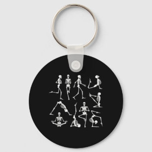 Porte-clés Postures de yoga squelettiques Halloween drôle os 