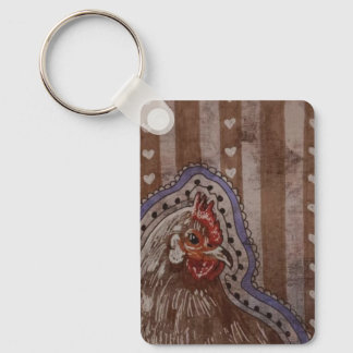 Porte-clés Poule de campagne