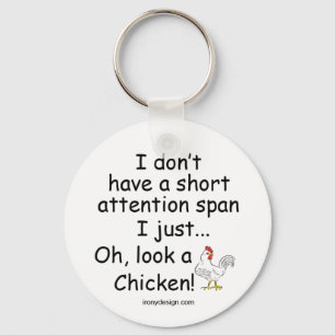 Porte-clés Poulet à courte attention
