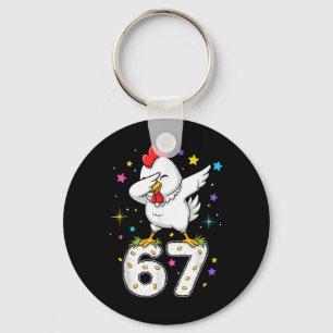 Porte-clés Poulet Dabbing 67 Drôle Six Sept Argot Gen Z Mème