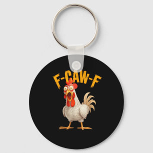 Porte-clés Poulet F-Awk-F drôle F-Caw-F Coq Pun Rétro Vi