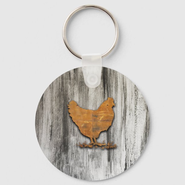 Porte-clés Poulets rustiques (orange) (Recto)