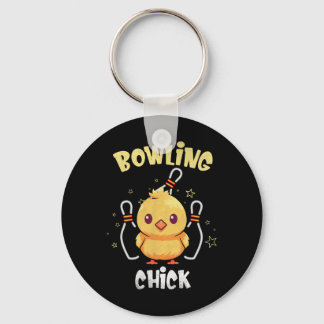 Porte-clés Poulette de bowling Athlète drôle de poulet Quille