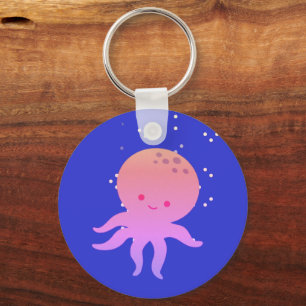 Porte-clés Poulpe de bébé mignon rose dessin animé