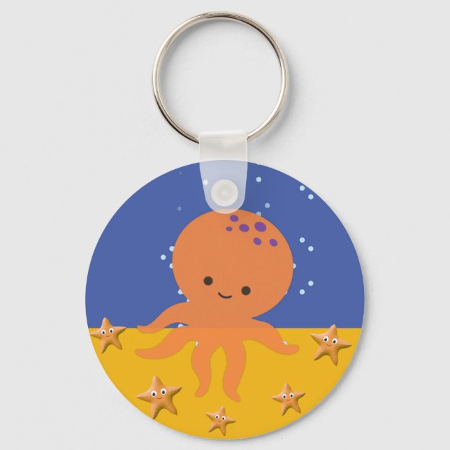 Porte-clés Poulpe Mignon Étoile de Mer Dessin Animé (Recto)