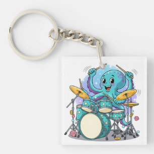 Porte-clés Poulpe qui bat la mesure Dessin animé drôle Poulpe