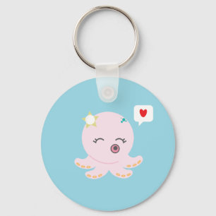 Porte-clés Poulpe rose de bébé