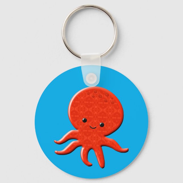 Porte-clés Poulpe Rouge Mignon (Recto)