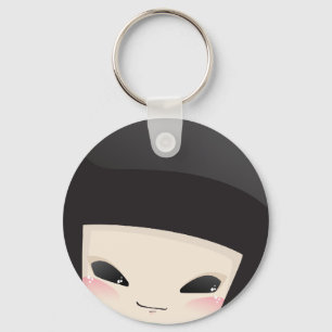 Porte-clés Poupée japonaise Geisha - face porte - clé