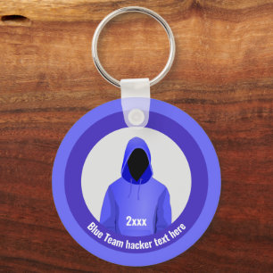 Porte-clés Pour Blue Hacker InfoSec Team, texte personnalisé 