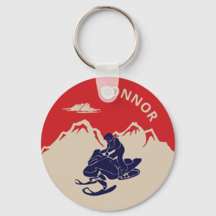 Porte-clés Pour les motoneigistes Motoneige Graphique Personn