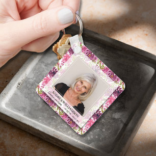 Porte-clés Pour toujours dans nos coeurs Photo Floral Memoria
