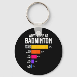Porte-clés Pourquoi J'Ai Perdu À Badminton Funny Excuse Shutt