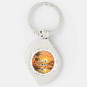 Porte-clés Poursuite de l'heure dorée Oasis du coucher de sol