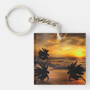 PORTE-CLÉS POURSUITE DES COUCHERS DE SOLEIL PAYSAGE OCÉANIQUE