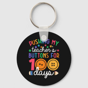 Porte-clés Pousser le bouton de mon enseignant 100 jours Ense