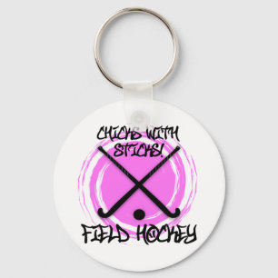 Porte-clés Poussins avec des bâtons - hockey de champ