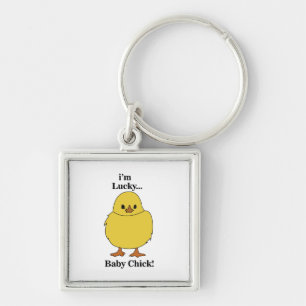 Porte-clés Poussins Je suis chanceux bébé poussin