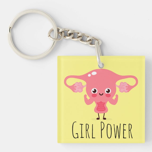 Porte-clés Power Girl / Puns Uterus / Plaisanteries Uterus (Devant)