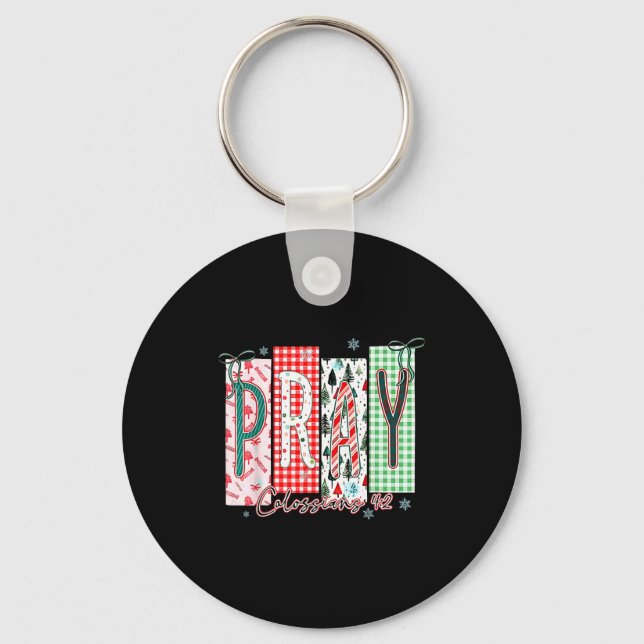 Porte-clés Pray Christmas Santa Coquette Bow Women Girls  (Recto)