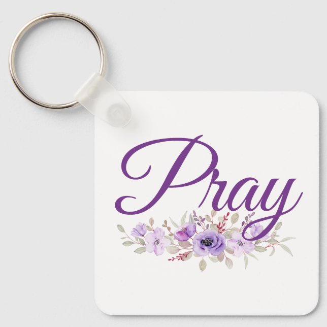 Porte-clés Pray Inspiration Devis Flower (Recto)