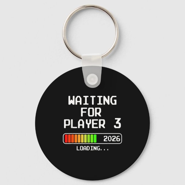 Porte-clés Pregnancy Announcement 2026 Waiting For Player 3 D (Recto)