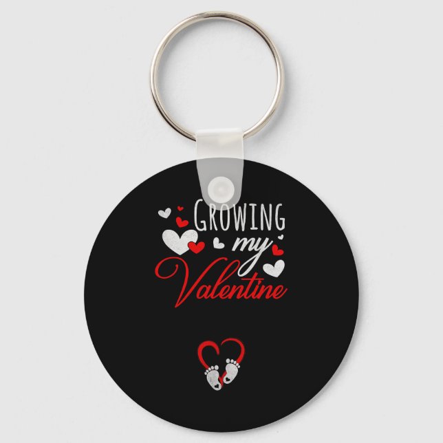 Porte-clés Pregnancy Announcement New Mom Growing My Valentin (Recto)