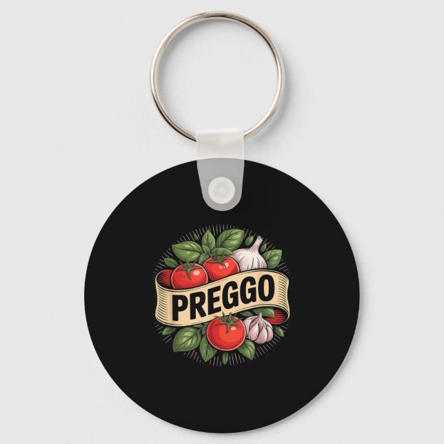 Porte-clés Pregnancy Announcement Prego Pasta Sauce Funny Pre (Recto)