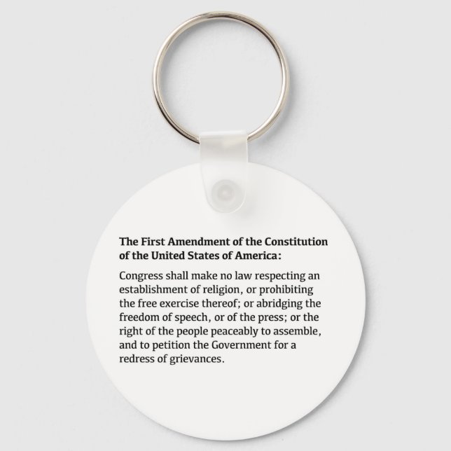 Porte-clés Premier amendement de la Constitution (Recto)