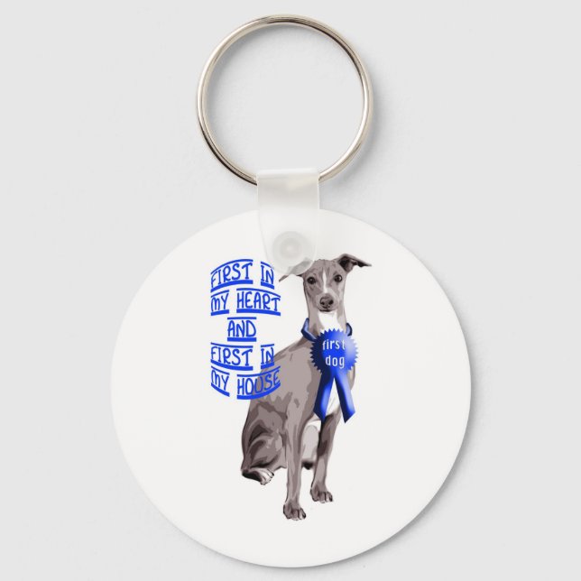 Porte-clés Premier chien italien Greyhound (Recto)
