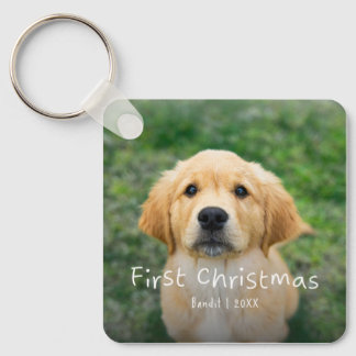 Porte-clés Premier Noël Photo Personnalisée de l'Animal de Co