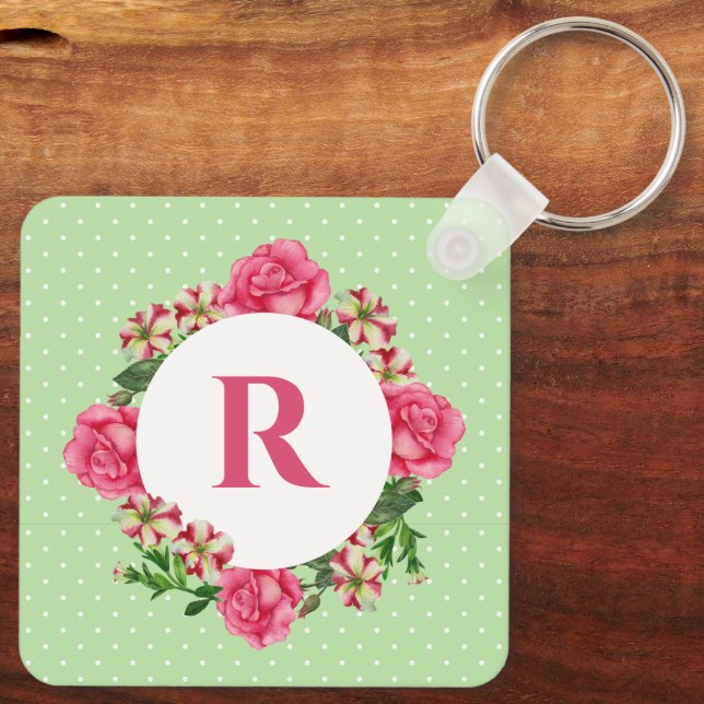 Porte-clés Premier rose rose rouge blanc Pois Petunia (Verso)