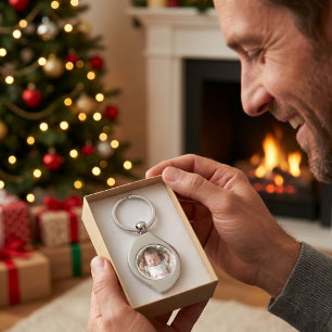 Porte-clés Première photo de Noël du bébé Personnaliser