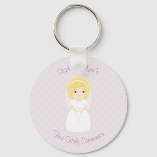 Porte-clés Première Sainte Communion Blonde Girl