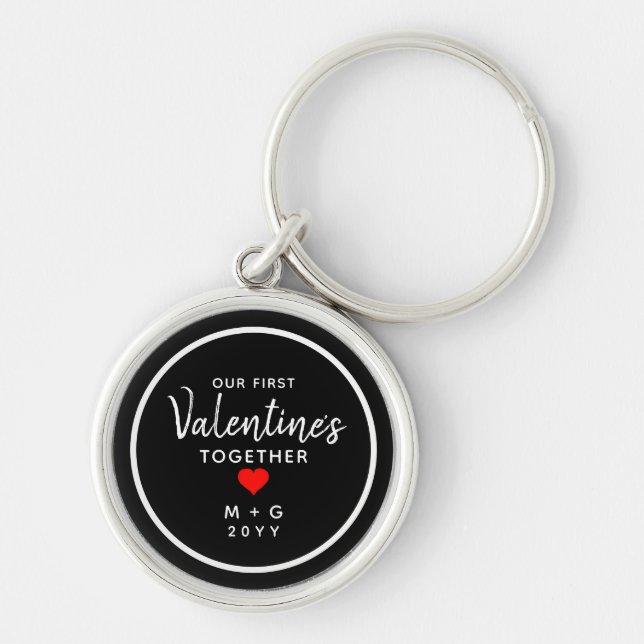 Porte-clés Premières Valentines Couples de la Journée du Coeu (Devant)