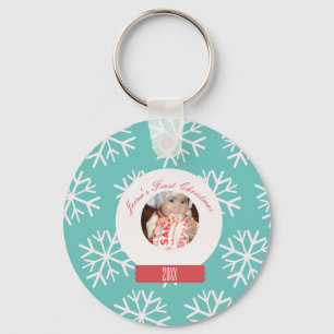 Porte-clés Premiers Snowglobe Snowflakes de Noël pour bébé Tu
