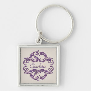 Porte-clés Premium Damask Chic Violet