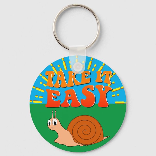Porte-clés Prenez-Le Facile Cartoon Snail Sunburst (Recto)