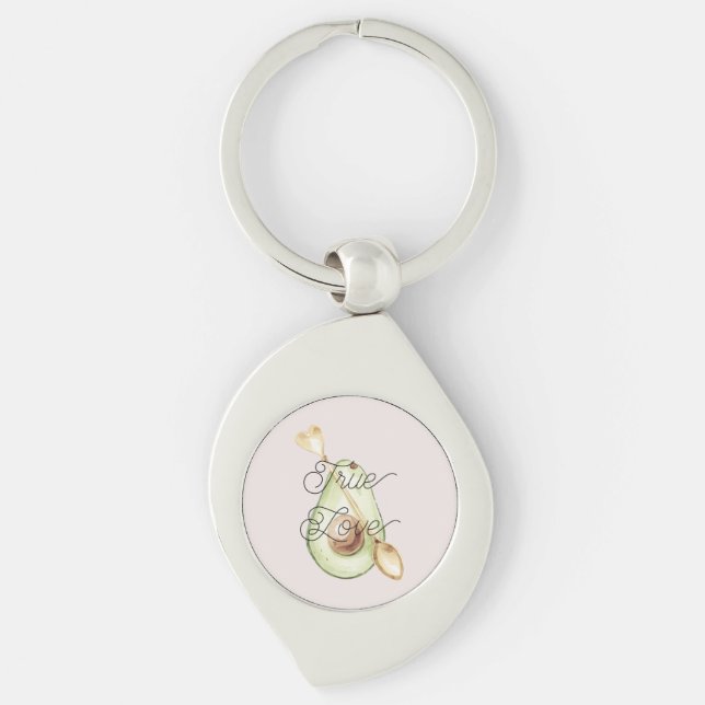 Porte-clés Pretty in Blush Pink Avocado Heart Spoon (Devant)
