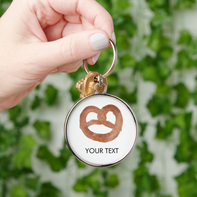 Porte-clés Pretzel mou salé Texte personnalisé (Main)