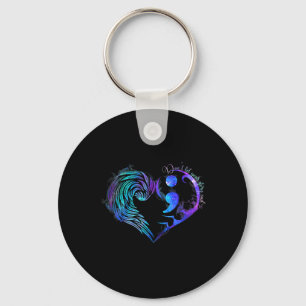 Porte-clés Prévention du suicide Sensibilisation Turquoise Pu