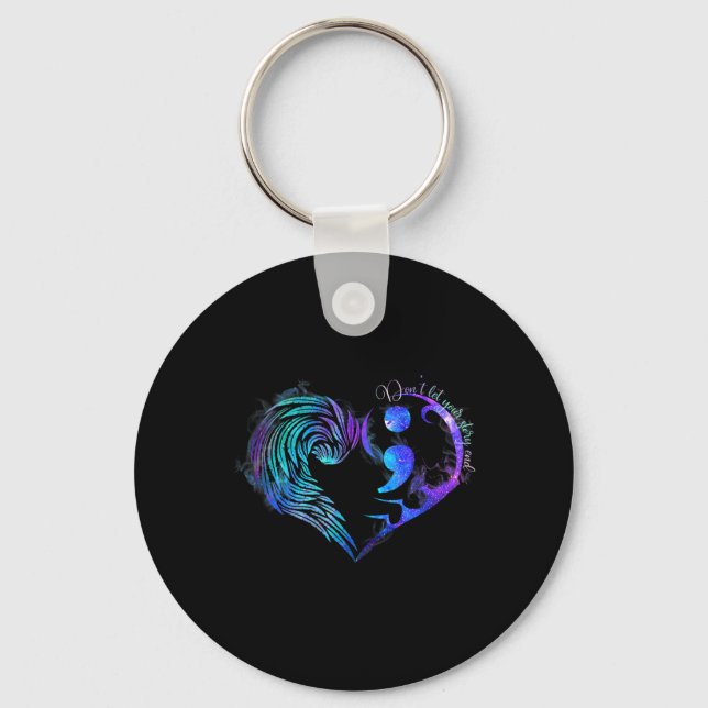 Porte-clés Prévention du suicide Sensibilisation Turquoise Pu (Recto)