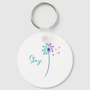 Porte-clés Prévention Suicide Dandelion Turquoise Et Violet S