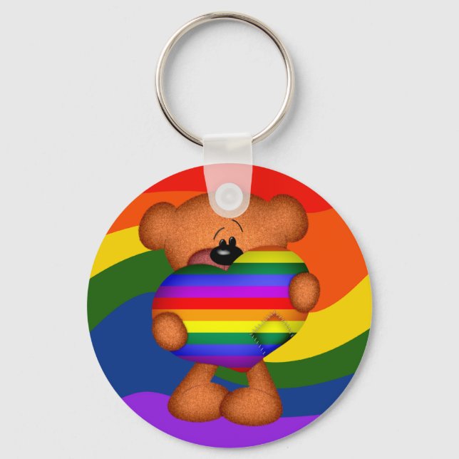 Porte-clés Pride Coeur Teddy Ours (Recto)